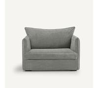 Am.pm Sillón XL de terciopelo stonewashed, Neo Chiquito. Talla 1/2 plaza. Color Verde