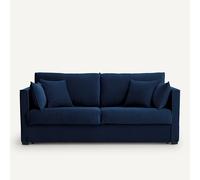 Am.pm Sofá cama de terciopelo Camille. Talla 3 plazas. Color Azul