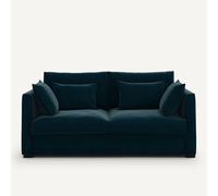 AM.PM Sofá cama de terciopelo de 3 o 4 plazas, Camille. Color Azul Pavo Real