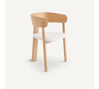 AM.PM X EMMANUEL GALLINA Sillón De Mesa De Roble, Tejido Rizado Y Madera Contrachapada, Marais. Talla talla única. Color ROBLE/TIZA