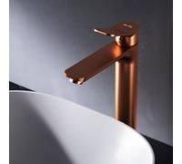 AM.PM X-Joy Grifo de lavabo alto, color cobre, grifo monomando, altura 301 mm, grifo alto para lavabo, grifo de baño