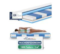 AM Qualitätsmatratzen Colchón 140x200 muelles ensacados Deluxe - firmeza Blanda - colchón muelles ensacados 140x200-1000 muelles y Funda Lyocell - 24 cm de Altura y 7 Zonas - Certificado Oeko-Tex