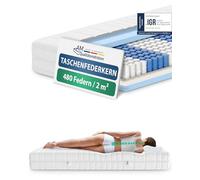 AM Qualitätsmatratzen Colchón muelles ensacados 160x200 cm - firmeza Media & 20 cm - Colchón 160x200 muelles ensacados de 7 Zonas - Colchón 160x200 ergonómico con Funda Lavable - Certificado Oeko Tex