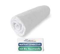 AM Qualitätsmatratzen Funda colchon 140x200 - Funda Protector colchon con Cremallera de 4 Lados - para 20 cm de Altura del núcleo - Made in Germany con Sello Oeko-Tex y de algodón orgánico