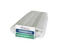 AM Qualitätsmatratzen Funda topper 135x190 de 4-6 cm de altura del núcleo - Made in Germany & sello OEKO-TEX - Funda para topper hipoalergénica 135x190 cm de tejido doble acolchado con fibra climática