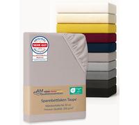 AM Qualitätsmatratzen Sabana Bajera 130x200 Ajustable - Sabana Bajera Algodon 100% - Taupe (200 g/m²) - Sabana 130x200 cm con Certificación Oeko Tex - Bed Sheets