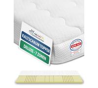 AM Qualitätsmatratzen Sobrecolchon de 7 Zonas - Topper 100x200 cm de Espuma fría 3D - Made in Germany - Cubre colchon 100x200 Transpirable Deluxe - 8 cm - Topper con Funda de Lyocell Antideslizante