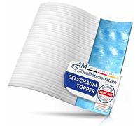 AM Qualitätsmatratzen Sobrecolchon refrescante 90x200 de Gel - Topper Made in Germany - Cubre colchon refrescante Anti sudoración con Funda Lavable - Topper 90x200 cm Transpirable