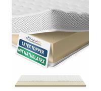 AM Qualitätsmatratzen Topper Latex Premium - Topper 180x190 Made in Germany - Sobrecolchon de látex Natural y Transpirable - 6 cm - Cubre colchon con Funda de Lyocell y función Antideslizante