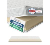 AM Qualitätsmatratzen Topper Latex Premium - Topper 90x200 Made in Germany - Sobrecolchon de látex Natural y Transpirable - 6 cm - Cubre colchon con Funda de Lyocell y función Antideslizante