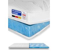 AM Qualitätsmatratzen Topper viscoelástico 160x190 Gel Suave - Cubre colchon Made in Germany - Sobrecolchon Espuma de Gel con Funda de Lyocell Antideslizante - Memory Foam Topper 160x190 cm Adaptable