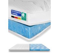 AM Qualitätsmatratzen Topper viscoelástico 180x220 Gel Suave - Cubre colchon Made in Germany - Sobrecolchon Espuma de Gel con Funda de Lyocell Antideslizante - Memory Foam Topper 180x220 cm Adaptable