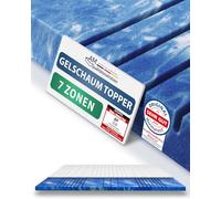 AM Qualitätsmatratzen Topper viscoelástico 200x210 - Sobrecolchon de espuma de gel de 7 zonas - Made in Germany - Topper 200x210 cm 8 cm - cubre colchon refrescante con funda de lyocell antideslizante