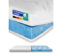 AM Qualitätsmatratzen Topper viscoelástico 90x200 de Gel Suave - Made in Germany - Sobrecolchon de Espuma Premium de Gel con Funda de Lyocell Antideslizante - Memory Foam Topper 90x200 Extra Alto