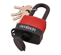 Am-Tech - Candado de grillete Largo Resistente a la Intemperie t0760 40 mm 1 Rojo