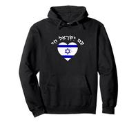 Am Yisrael Chai Heart Israel Bandera Hebrea Grunge Diseño Sudadera con Capucha