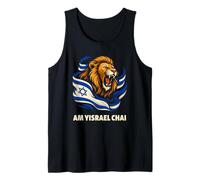 Am Yisrael Chai León de Judá Bandera Israelí Inglés Camiseta sin Mangas