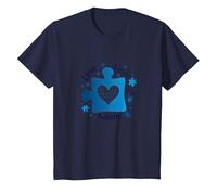 Ama a Alguien con Autismo: Conciencia y Apoyo Camiseta, Niños, Azul Marino, 10 años