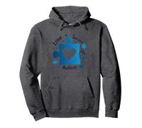 Ama a Alguien con Autismo: Conciencia y Apoyo Sudadera con Capucha, Unisex para Adultos, Jaspeado Oscuro, M