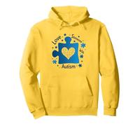 Ama a Alguien con Autismo: Conciencia y Apoyo Sudadera con Capucha, Unisex para Adultos, Limón, XL