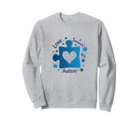 Ama a Alguien con Autismo: Conciencia y Apoyo Sudadera, Unisex para Adultos, Gris Jaspeado, L