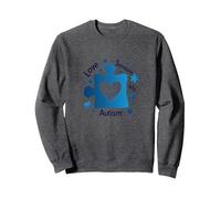 Ama a Alguien con Autismo: Conciencia y Apoyo Sudadera, Unisex para Adultos, Jaspeado Oscuro, M