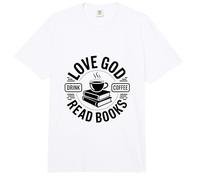 ¡Ama a Dios, Bebe café, Lee Libros! Comfort Colors Adult Heavyweight T-Shirt