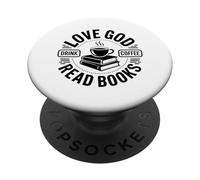 ¡Ama a Dios, Bebe café, Lee Libros! PopSockets PopGrip Adhesivo