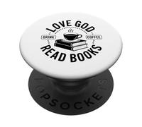 ¡Ama a Dios, Bebe café, Lee Libros! PopSockets PopGrip Adhesivo