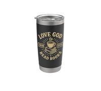 Ama a Dios, Beber café, Leer libros, Amantes, Vendimia, Cristiano Vaso térmico de acero inoxidable de doble pared