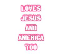 Ama a Jesús y a Estados Unidos también. 4 de julio, EE. UU., 4 de julio, feliz 4 de julio, diseño festivo del 4 de julio. Calcomanías de pared de PVC 54.4x94.7cm Fácil instalación Rosa