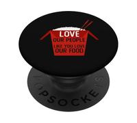 Ama a Nuestra Gente como tú ama Nuestra Comida Detener el Odio asiático AAPI PopSockets PopGrip Adhesivo