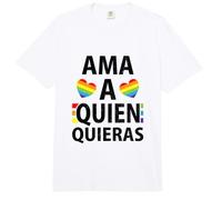 Ama A Quien Quieras LGBT-Q Orgullo Gay Bandera Arcoíris Comfort Colors Adult Heavyweight T-Shirt