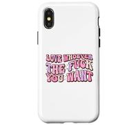 Ama a quien Quieras LGBTQAI+Queer Orgullo Gay Lindo Aliado Carcasa para iPhone X/XS