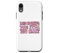 Ama a quien Quieras LGBTQAI+Queer Orgullo Gay Lindo Aliado Carcasa para iPhone XR