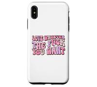 Ama a quien Quieras LGBTQAI+Queer Orgullo Gay Lindo Aliado Carcasa para iPhone XS MAX