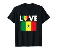 Ama a Sénégal con la bandera senegalesa envejecida en un corazón Camiseta