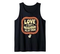 Ama A Tu Vecino Todos Ellos Camiseta Retro Vintage Camiseta sin Mangas