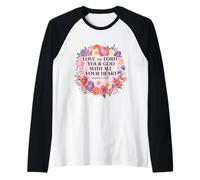 Ama al Señor Tu Dios con Todo Tu Corazón Mujer Cristiana Camiseta Manga Raglan
