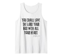 Ama al Señor tu Dios Mateo 22:37 Biblia Corazón Fe Camiseta sin Mangas