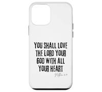 Ama al Señor tu Dios Mateo 22:37 Biblia Corazón Fe Carcasa para iPhone 12 Mini
