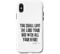 Ama al Señor tu Dios Mateo 22:37 Biblia Corazón Fe Carcasa para iPhone X/XS