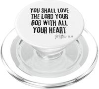 Ama al Señor tu Dios Mateo 22:37 Biblia Corazón Fe PopSockets PopGrip para MagSafe