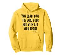 Ama al Señor tu Dios Mateo 22:37 Biblia Corazón Fe Sudadera con Capucha