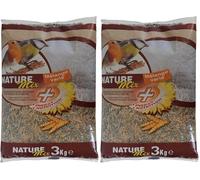 Ama Comida para Pájaros, Mezcla de Semillas Variada y Nutritiva, Bolsa de 3 KG, para Aves del Cielo y Animales Salvajes (Paquete de 2)
