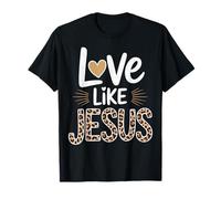 Ama como Jesús, corazón de Leopardo, Creyente en la fe Cristiana Camiseta