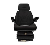 Ama Complete Top Seat con suspensión mecánica: Asiento agrícola en tela negra, con reposabrazos, Made in Italy