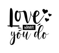 Ama lo que haces, cita inspiradora, letras, tipografía Pegatinas de pared 41x49cm Decoración de carrocerías Negro