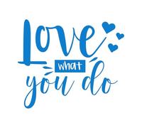 Ama lo que haces, cita inspiradora, letras, tipografía Pegatinas de pared 41x49cm Personalización personalizada Azul