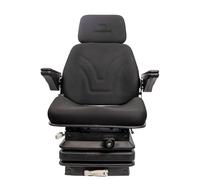 Ama Seat Top completo con suspensión neumática: Asiento agrícola en tela negra, Con reposabrazos, Made in Italy